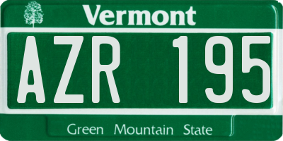 VT license plate AZR195