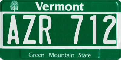 VT license plate AZR712