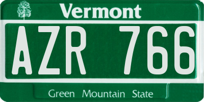 VT license plate AZR766