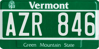 VT license plate AZR846