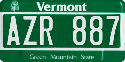 VT license plate AZR887