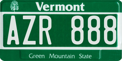 VT license plate AZR888