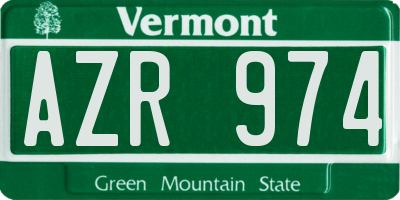 VT license plate AZR974