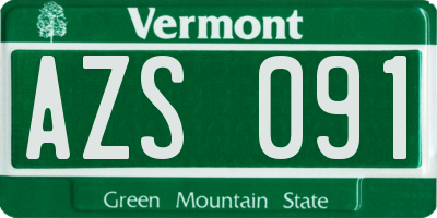 VT license plate AZS091