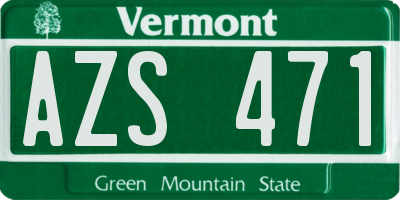 VT license plate AZS471