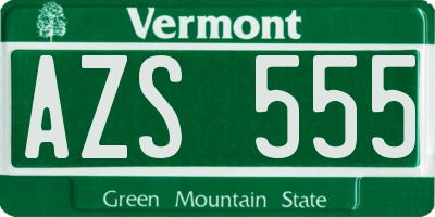 VT license plate AZS555