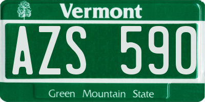 VT license plate AZS590