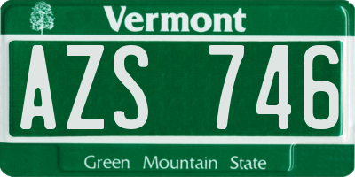VT license plate AZS746