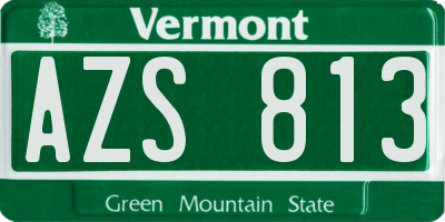 VT license plate AZS813