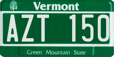 VT license plate AZT150
