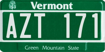VT license plate AZT171
