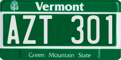 VT license plate AZT301