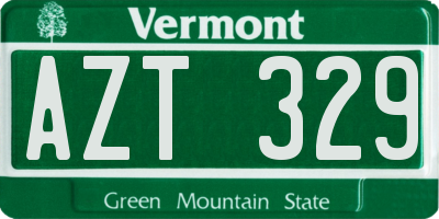 VT license plate AZT329