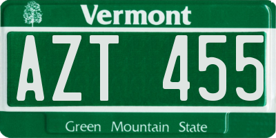 VT license plate AZT455