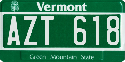 VT license plate AZT618