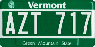VT license plate AZT717