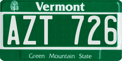 VT license plate AZT726