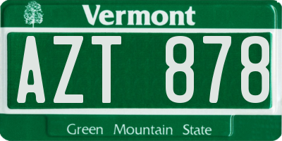 VT license plate AZT878