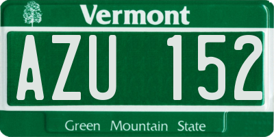 VT license plate AZU152