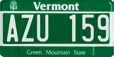 VT license plate AZU159