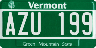 VT license plate AZU199