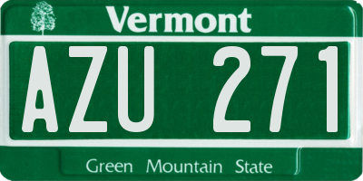 VT license plate AZU271