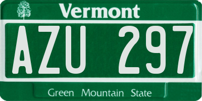 VT license plate AZU297
