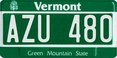 VT license plate AZU480