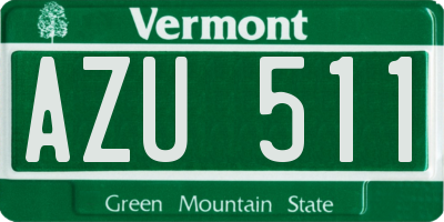 VT license plate AZU511