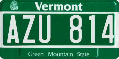 VT license plate AZU814
