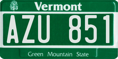 VT license plate AZU851