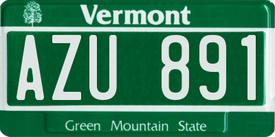 VT license plate AZU891