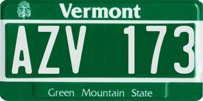 VT license plate AZV173