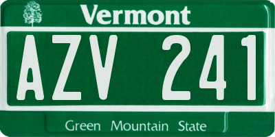 VT license plate AZV241