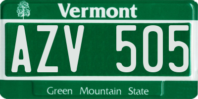 VT license plate AZV505