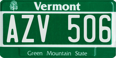 VT license plate AZV506