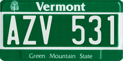 VT license plate AZV531