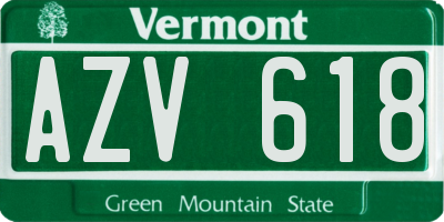 VT license plate AZV618