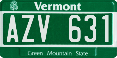VT license plate AZV631
