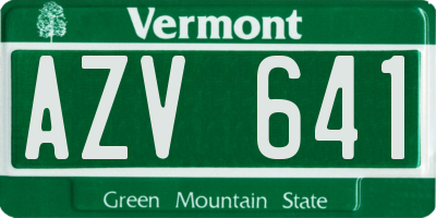 VT license plate AZV641