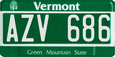 VT license plate AZV686