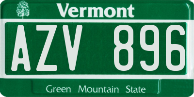 VT license plate AZV896