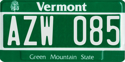 VT license plate AZW085