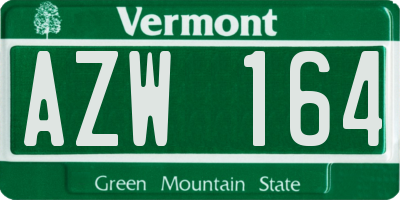 VT license plate AZW164