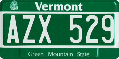 VT license plate AZX529