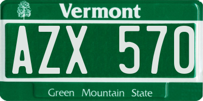VT license plate AZX570