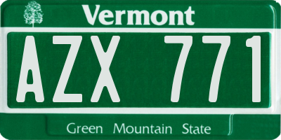 VT license plate AZX771