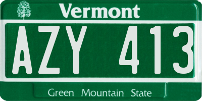 VT license plate AZY413
