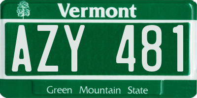 VT license plate AZY481