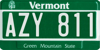 VT license plate AZY811